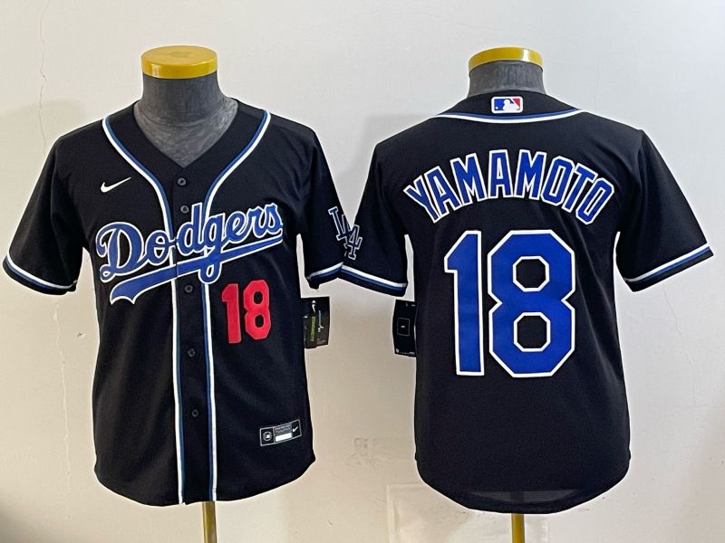 Women Nike 2026 Los Angeles Dodgers #18 Yamamoto Black Game MLB Jersey 078